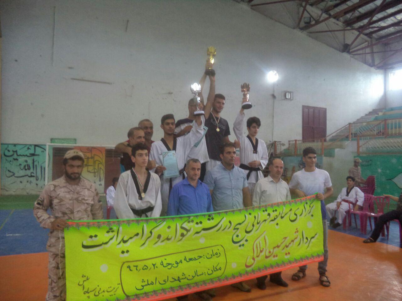 مسابقه تکواندو قهرمانی بسیج گرامیداشت سردار شهید حسین املاکی در شهرستان املش برگزار شد