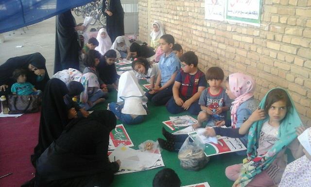 برپایی غرفه کودکان با موضوع روز قدس در مصلای نهاوند