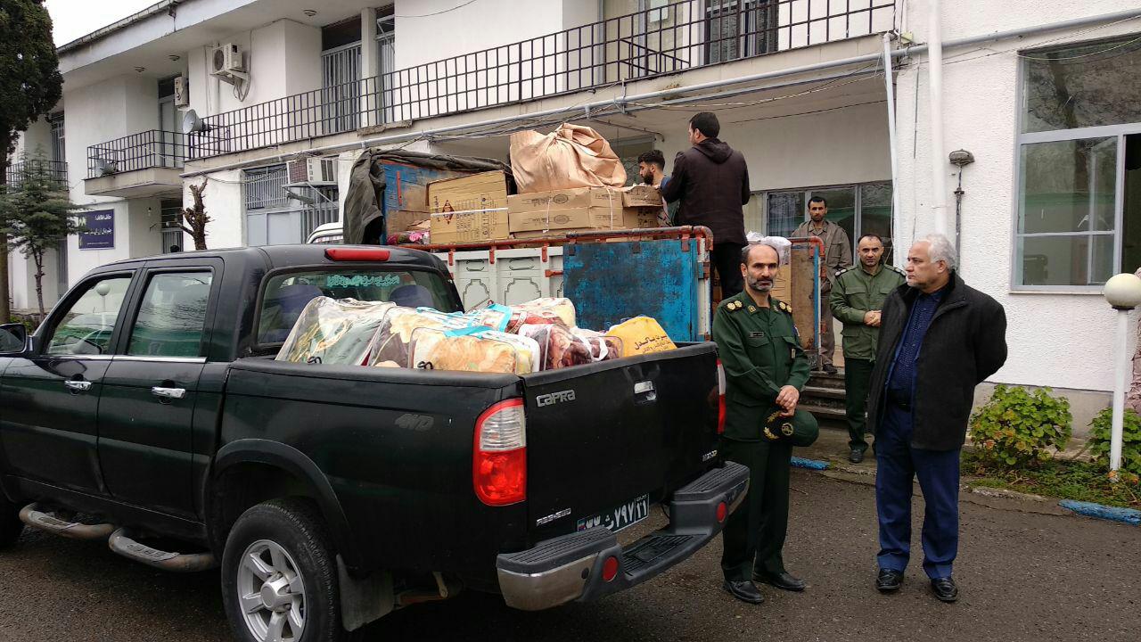 ارسال دومین محموله کمک های جمع آوری شده توسط سپاه و بسیج شهرستان تالش به مناطق سیل زده