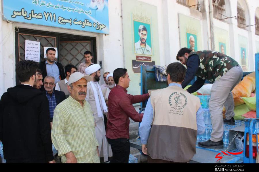 کاروان کمک‌های مردمی شهرستان نظرآباد به مناطق سیل‌زده ارسال شد