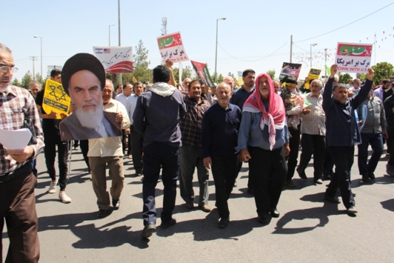 راهپیمایی روز قدس بسیجیان در شهرک گلستان