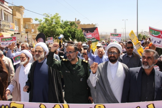 راهپیمایی روز قدس بسیجیان در شهرک گلستان