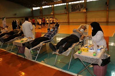 اهدای خون توسط ورزشکاران بسیجی