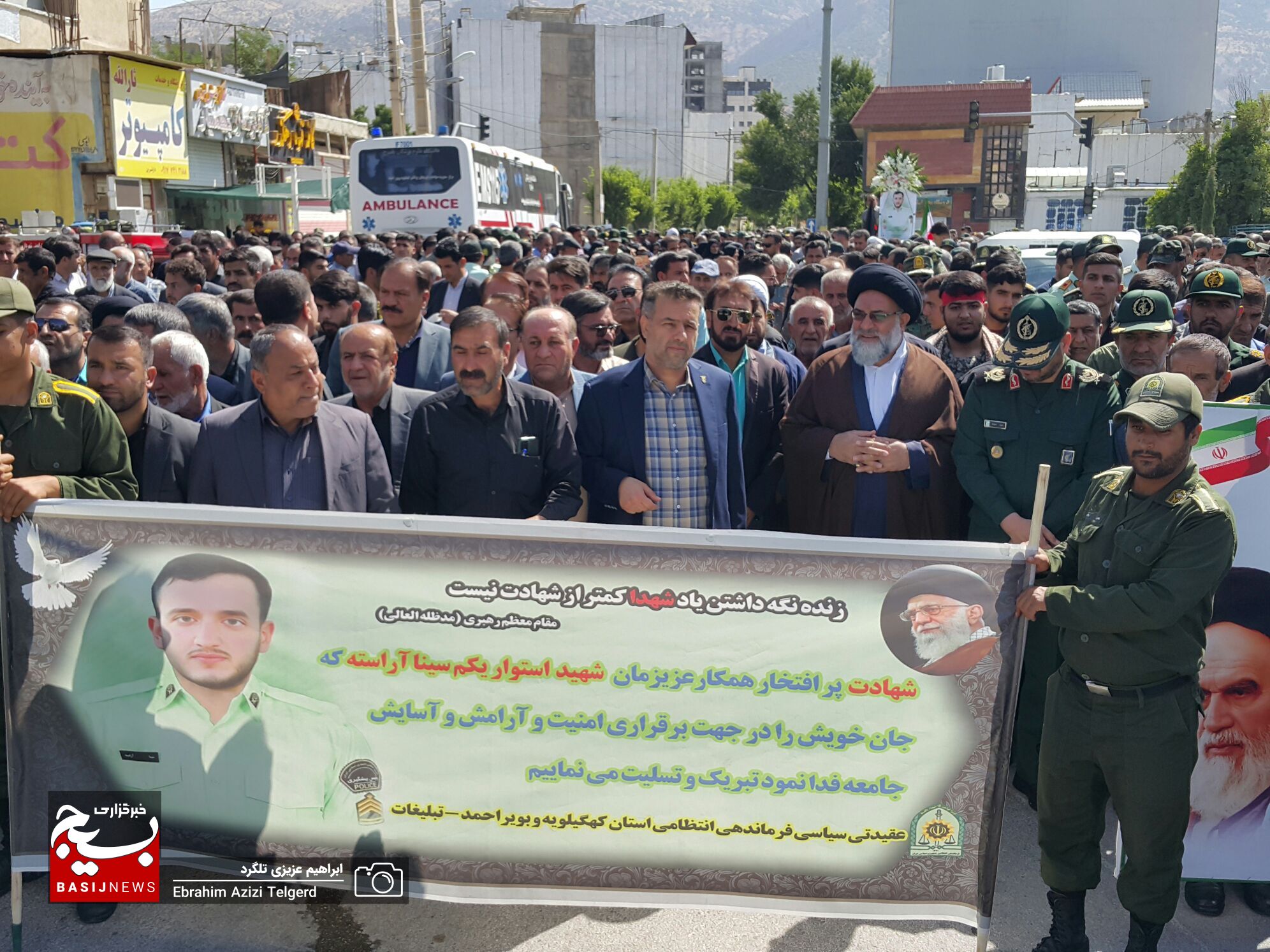 تشییع و خاکسپاری باشکوه شهید مدافع امنیت در یاسوج