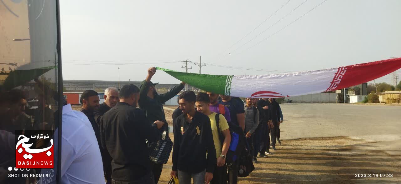 اعزام بسیجیان گردان لشکر عملیاتی ۷ ولیعصر(عج) خوزستان به اردوی راهیان نور غرب کشور