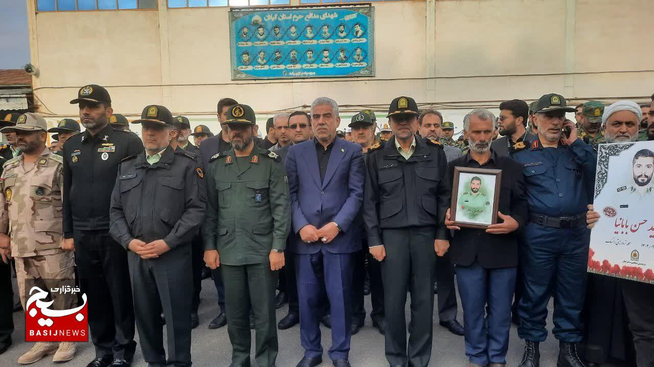 پیکر شهید مدافع امنیت و ۶ شهید گمنام در رشت تشییع شد