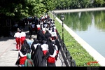 تشکیل زنجیره انسانی «نه به اعتیاد» در تبریز 