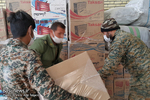 امداد رسانی نیرو‌های بسیج به زلزله زدگان سی سخت